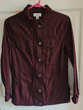 croft & barrow Deep Burgundy Button-Front Jacket